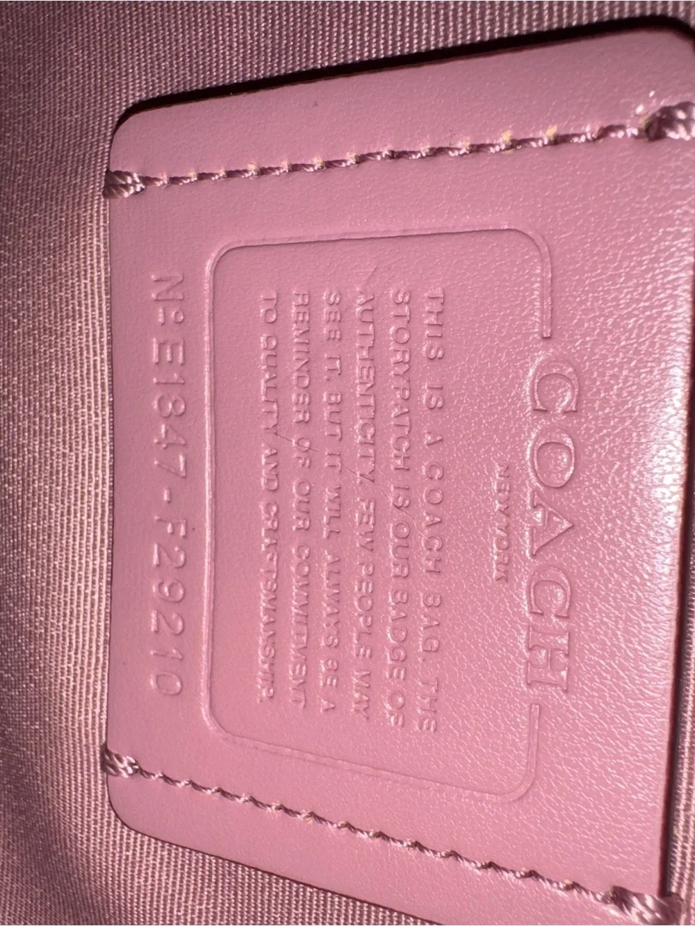 Coach Signature Brown Pink Trim Crossbody W/Adjustable Strap (Model F29210)